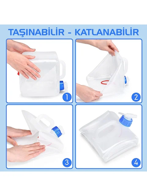 Katlanabilir Musluklu Su Bidonu 12 Litre detay görseli 1