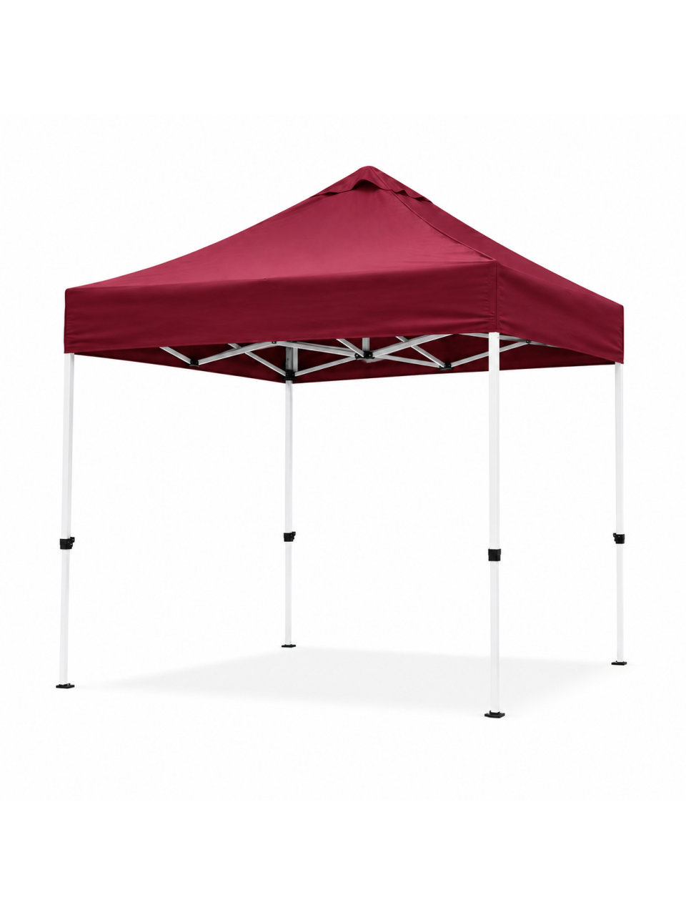 Beyaz fonda bordo üst şapkalı 3x3 beyaz gazebo iskelet takımı