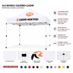 BASKILI ÖZEL TASARIM GAZEBO ÇADIR