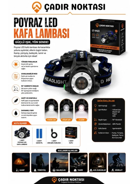 Poyraz Led Kafa Feneri ürün görseli