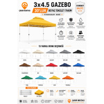 GAZEBO ÇADIR 3×4,5 30’LUK BEYAZ İSKELET TAKIMI - Görsel 2