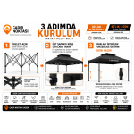 GAZEBO ÇADIR 3×3 30’LUK BEYAZ İSKELET TAKIMI - Görsel 3