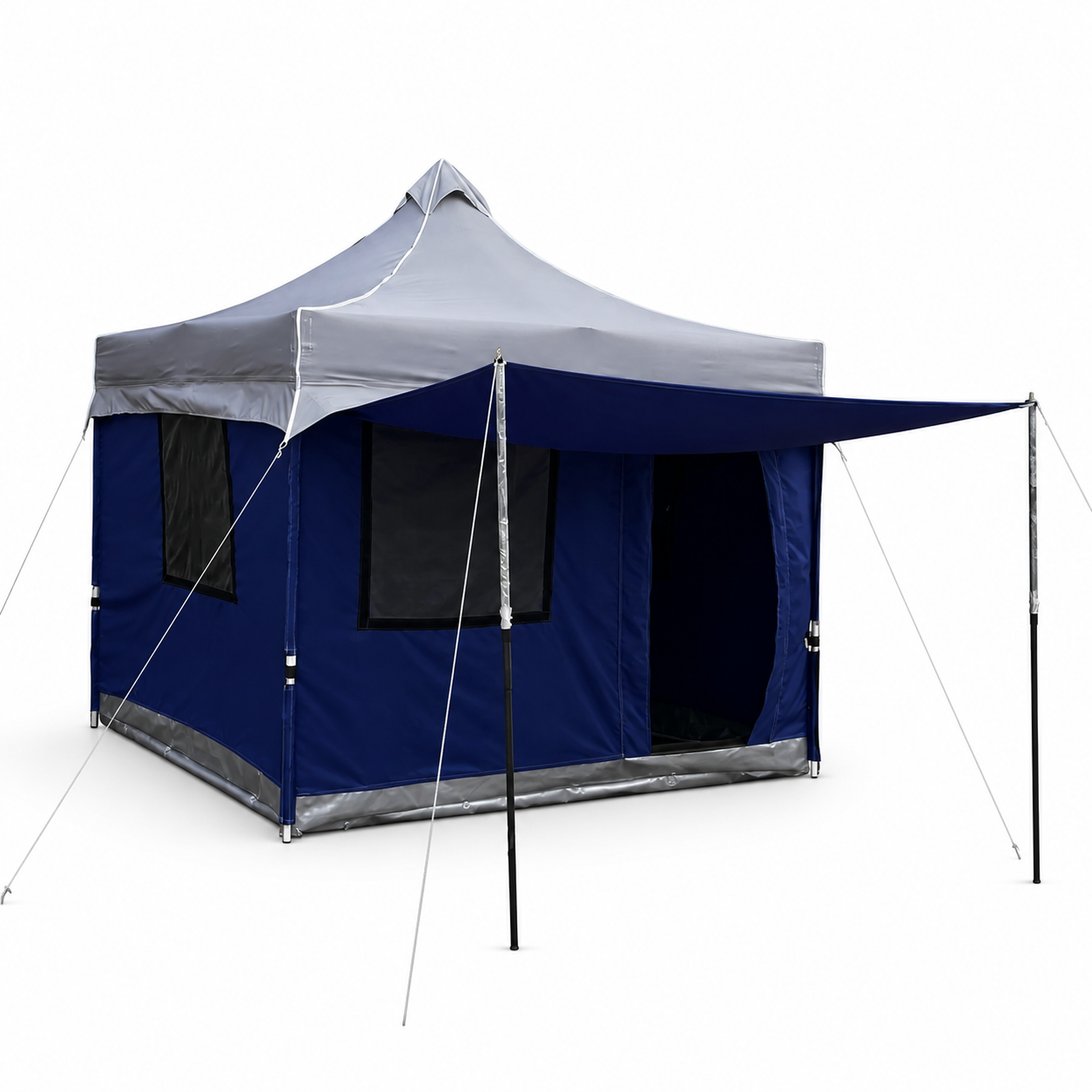 wanted-ana-beyaz-fon-v1 Wanted Model ev tipi kamp çadırı lacivert gri gölgelikli