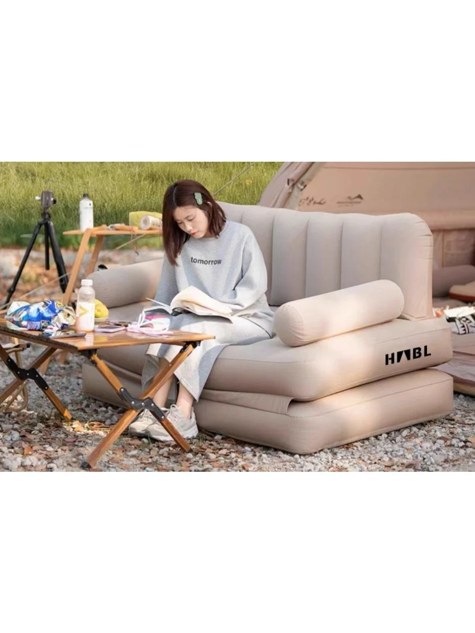 HABL Çift Kişilik 2’si 1 Arada Şişme Koltuk ve Yatak – 190×150×65 cm detay görseli 1
