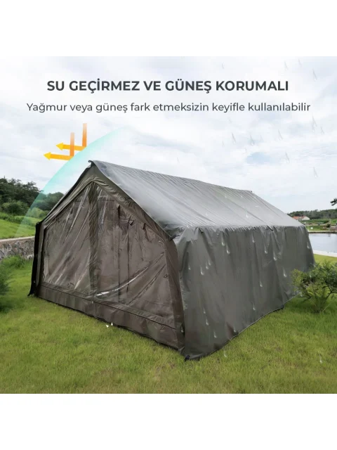 HABL 17 Kişilik 17.2 m² – Tenteli Gölgelikli, 4 Mevsim, Su Geçirmez Şişme Çadır 360x480x220 cm detay görseli 1