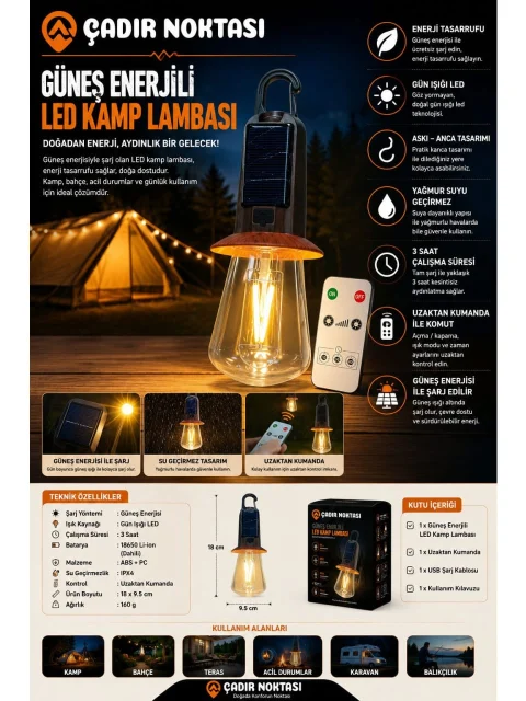 Pw-Kumandalı Kamp Lambası ürün görseli