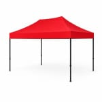 Beyaz fonda kırmızı tenteli 3x4,5 premium 40 lık siyah gazebo iskeleti