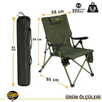 Comfort 3 Kademeli Katlanabilir Kamp Sandalyesi - Haki - Görsel 10