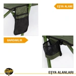 Comfort 3 Kademeli Katlanabilir Kamp Sandalyesi - Haki - Görsel 9