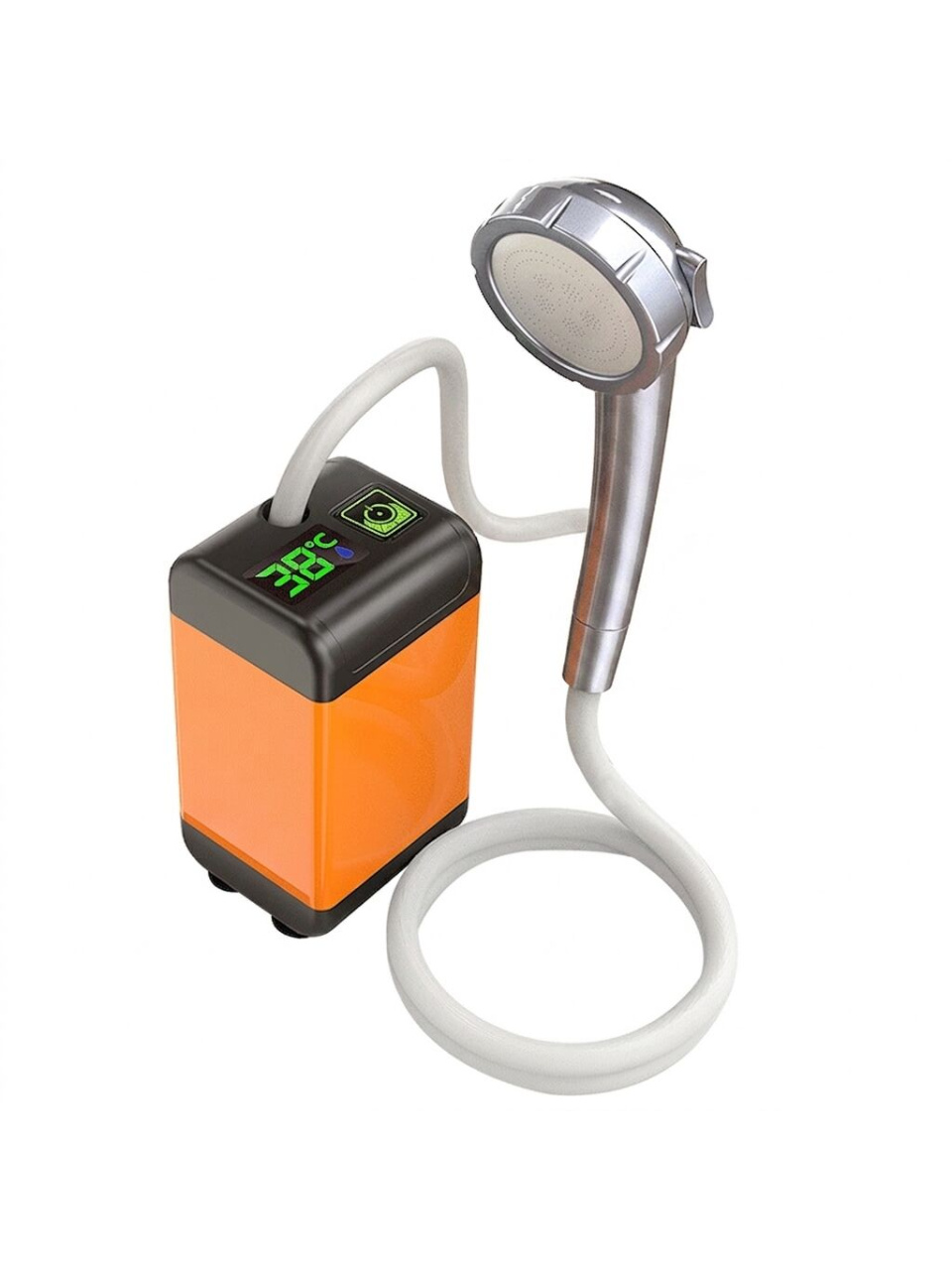 Şarjlı taşınabilir kamp duşu 7800 mAh beyaz fonda