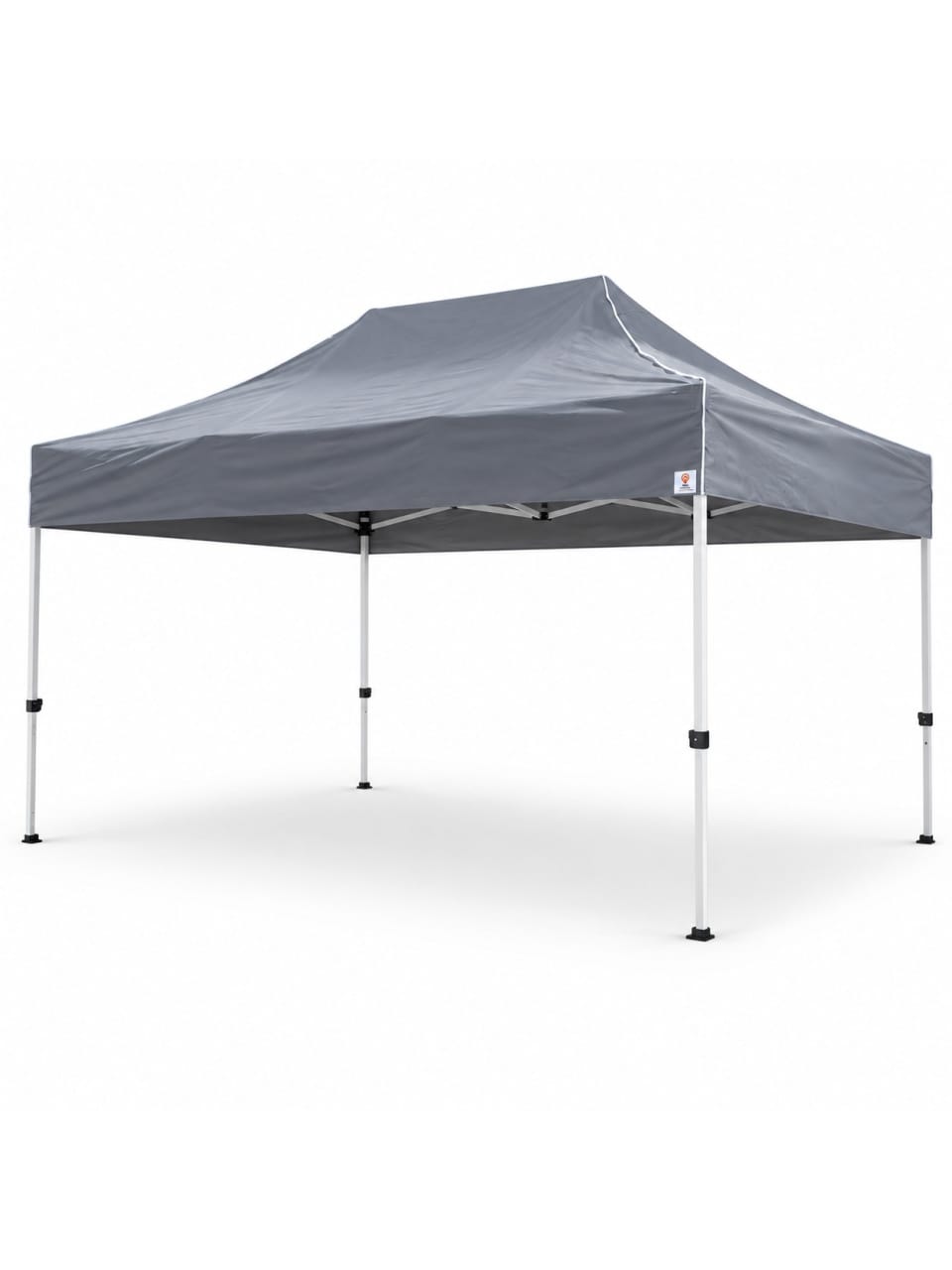 Beyaz zeminde gri üst bezli 3×4,5 gazebo çadır ve 30’luk beyaz iskelet takımı