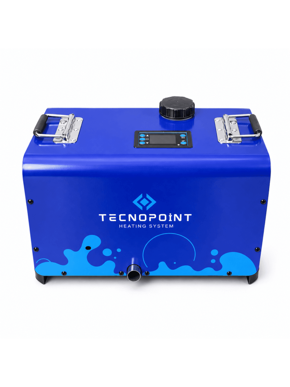 Tecnopoint dizel ısıtıcı, 8 kW lityum akülü mavi taşınabilir model