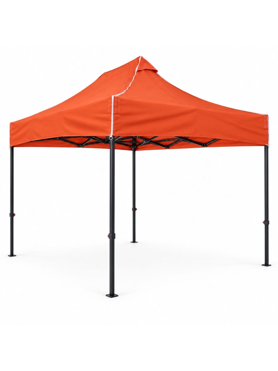 CADNOX 3×2 gazebo çadır, turuncu üst tavan ve 40’lık Premium siyah iskeletle beyaz zeminde