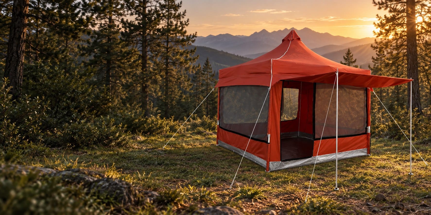 Doğada kurulu CADNOX 4 mevsim kamp çadırı