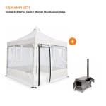 CADNOX Kış Kampı Seti – Vistral 3×3 Şeffaf Çadır ve Winter Plus Kuzineli Soba