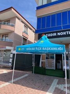 İYİ Parti Gülsu İlçe Başkanlığı için üretilen baskılı gazebo çadır – Çadır Noktası