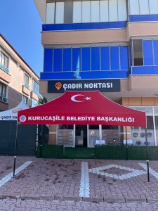 Kurucaşile Belediye Başkanlığı için üretilen baskılı gazebo çadır – Çadır Noktası