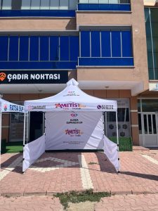 Ametist Taşı – Hüner Gümüşçülük için üretilen baskılı gazebo çadır – Çadır Noktası