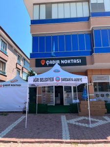 Ağrı Belediyesi için üretilen baskılı gazebo çadır – Çadır Noktası