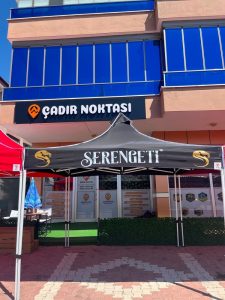 Serengeti için üretilen baskılı gazebo çadır – Çadır Noktası