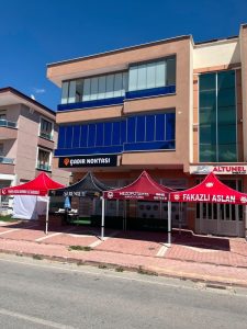 Yeniden Refah, Serengeti, Mezopotamya Sürücü Kursu ve Fakazlı Aslan için üretilen baskılı gazebo çadır – Çadır Noktası