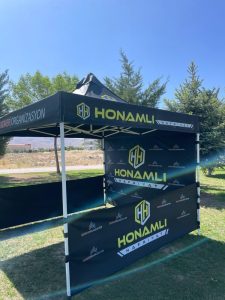 Honamlı Hafriyat – Kemer Organizasyon için üretilen baskılı gazebo çadır – Çadır Noktası