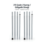 2'li gölgelik direği seti 210 cm – çadır, tarp ve tente direği, 8 parça